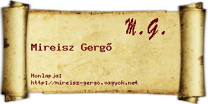 Mireisz Gergő névjegykártya